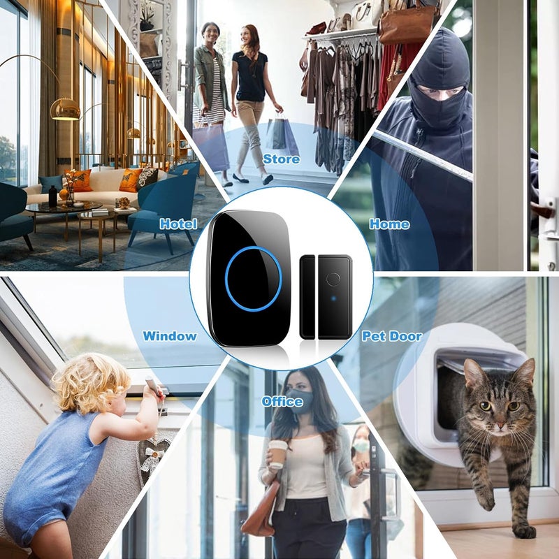Full House Door Chime When Door Opens, FullHouse Door Sensor Wireless Entry Alarm with 1000ft Range, 60 Chimes and 5 Volume Levels for Business/Store/Home/Office - Image 4